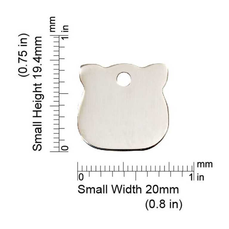 Dimensions de la médaille Red Dingo acier inoxydable 2CH - Small