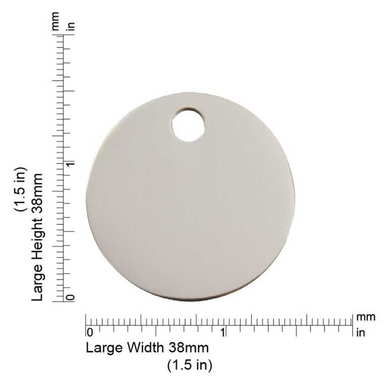Dimensions de la médaille Red Dingo acier inoxydable 2CL - Large