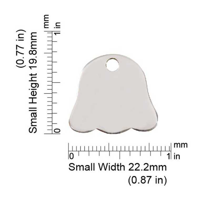 Dimensions de la médaille Red Dingo acier inoxydable 2DF - Small