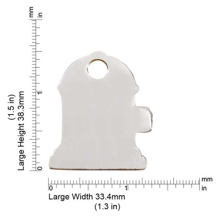 Dimensions de la médaille Red Dingo acier inoxydable 2FH - Large