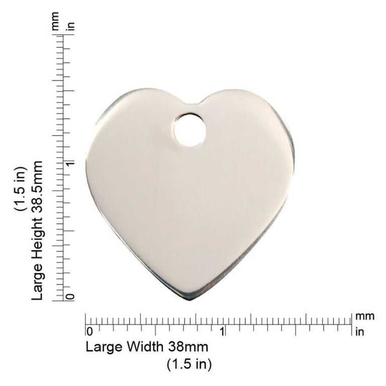 Dimensions de la médaille Red Dingo acier inoxydable 2HT - Large