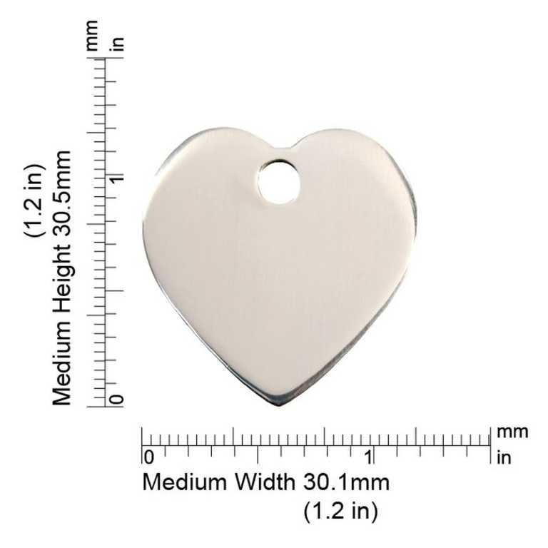 Dimensions de la médaille Red Dingo acier inoxydable 2HT - Medium