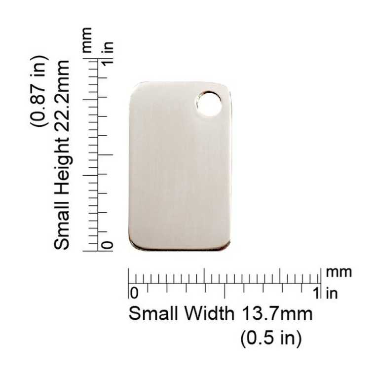 Dimensions de la médaille Red Dingo acier inoxydable 2RT - Small