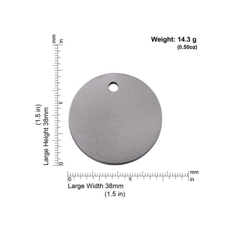 Dimensions de la médaille Red Dingo Titanium TCL - Large
