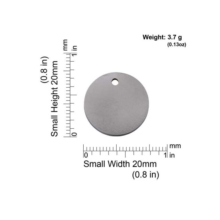 Dimensions de la médaille Red Dingo Titanium TCL - Small