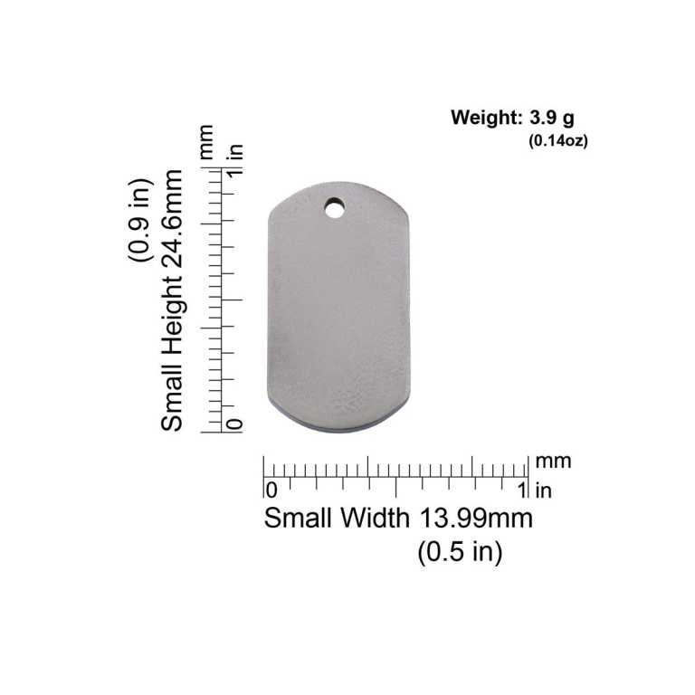 Dimensions de la médaille Red Dingo Titanium TRT - Small