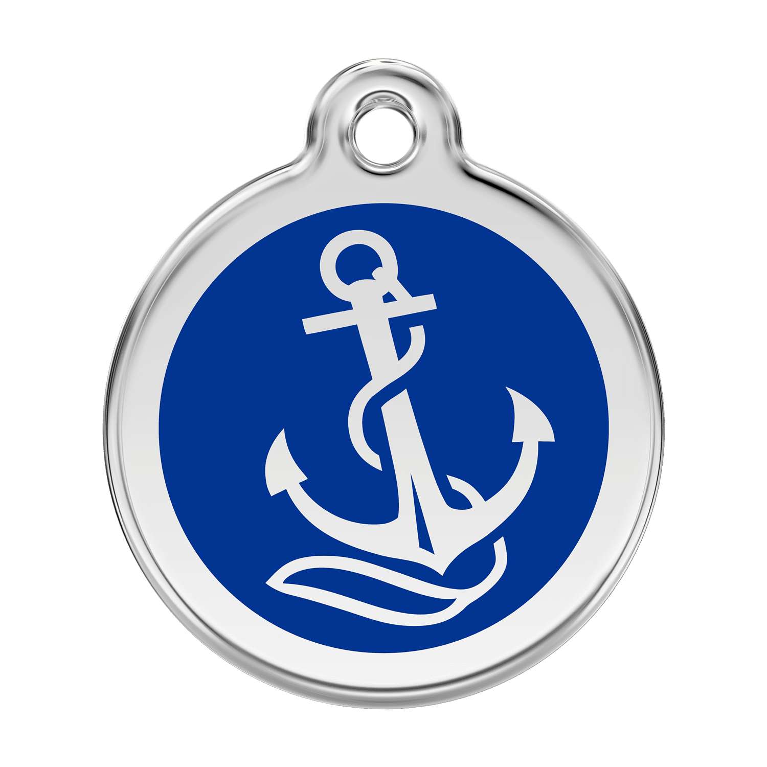 Vue avant - Médaille personnalisable pour chien Red Dingo Ancre Bleu foncé - Size L