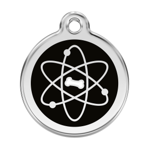 Black Atom Dog ID Tag Large