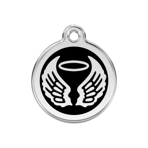 Black Angel Wings Dog ID Tag Medium