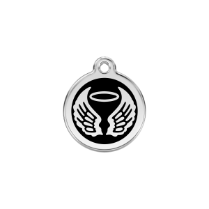 Black Angel Wings Cat ID Tag Small