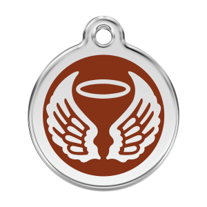 Brown Angel Wings Dog ID Tag Large