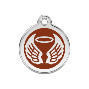 Brown Angel Wings Dog ID Tag Medium