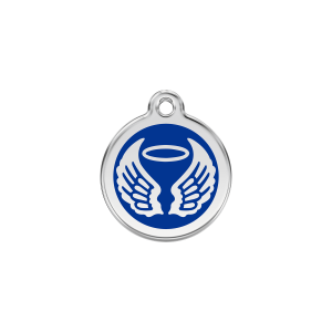 Dark Blue Angel Wings Cat ID Tag Small