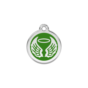 Green Angel Wings Cat ID Tag Small