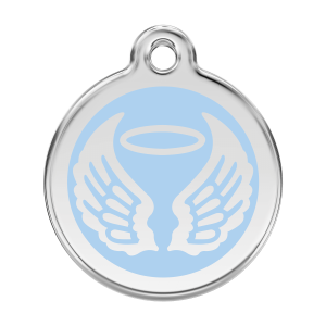 Light Blue Angel Wings Dog ID Tag Large