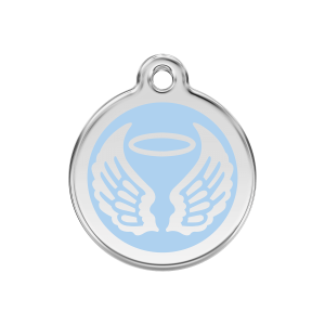 Light Blue Angel Wings Dog ID Tag Medium