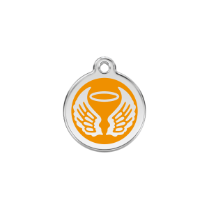 Orange Angel Wings Cat ID Tag Small