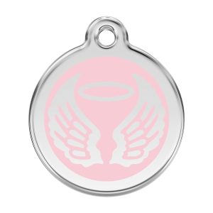 Pink Angel Wings Dog ID Tag Large