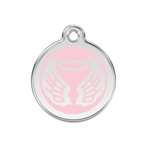 Pink Angel Wings Dog ID Tag Medium