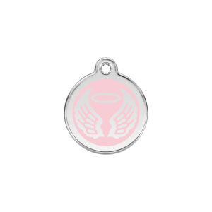 Pink Angel Wings Cat ID Tag Small