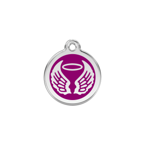 Purple Angel Wings Cat ID Tag Small