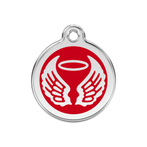 Red Angel Wings Dog ID Tag Medium