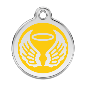 Yellow Angel Wings Dog ID Tag Large