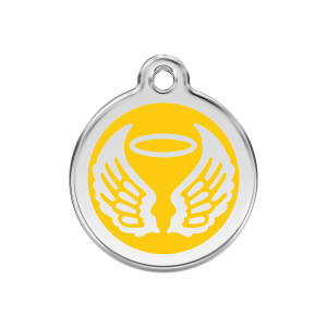 Yellow Angel Wings Dog ID Tag Medium