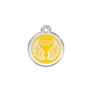 Yellow Angel Wings Cat ID Tag Small