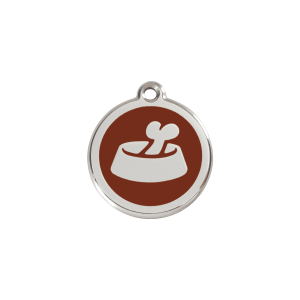 Brown Bone in a Bowl Cat & Small Dog ID Tag Small