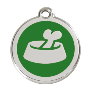Green Bone in Bowl Dog ID Tag Large