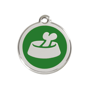 Green Bone in Bowl Dog ID Tag Medium