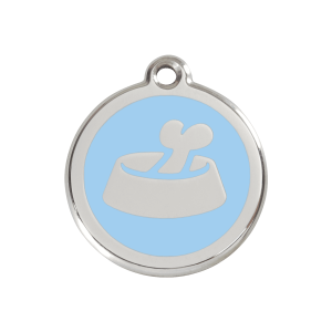 Light Blue Bone in Bowl Dog ID Tag Medium
