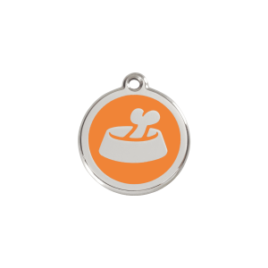Orange Bone in Bowl Cat ID Tag Small