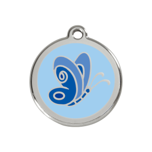 Light Blue Butterfly Dog ID Tag Medium