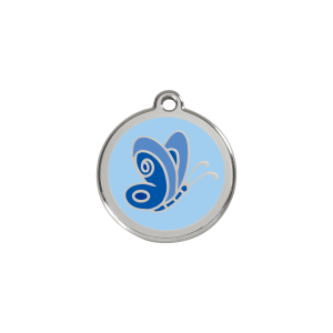Light Blue Butterfly Cat ID Tag Small