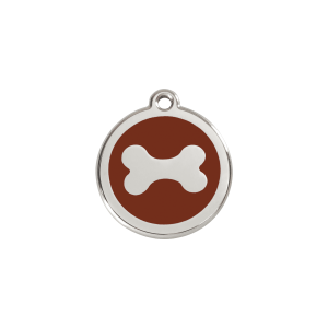Brown Bone Cat ID Tag Small