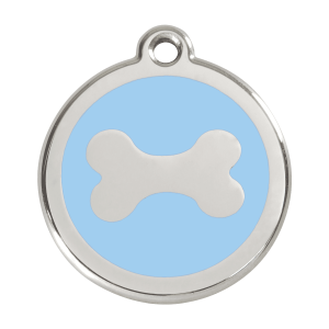 Light Blue Bone Dog ID Tag Large