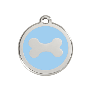 Light Blue Bone Dog ID Tag Medium
