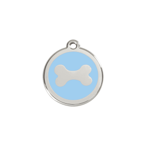 Light Blue Bone Cat ID Tag Small