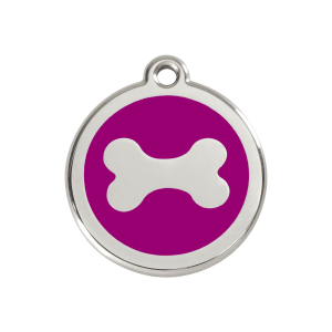 Purple Bone Dog ID Tag Medium