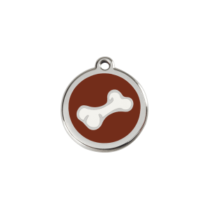 Brown Cartoon Bone Cat ID Tag Small