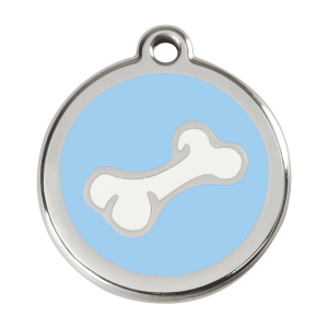 Light Blue Cartoon Bone Dog ID Tag Large