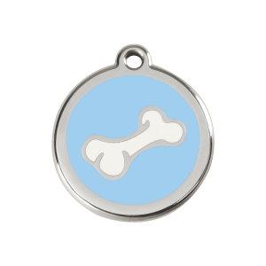 Light Blue Cartoon Bone Dog ID Tag Medium
