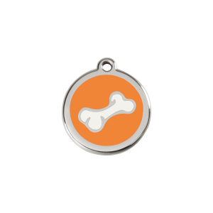 Small Orange Cartoon Bone Cat ID Tag