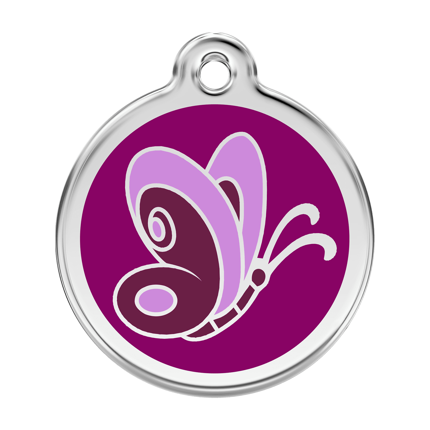 Vue avant - Médaille personnalisée Red Dingo papillon violet - Size L 38.00mm
