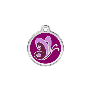 Purple Butterfly Cat ID Tag Small