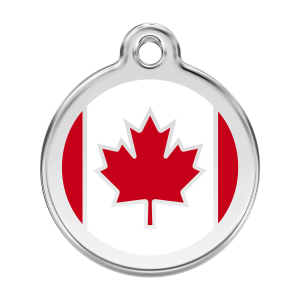 Red Canadian Flag Dog ID Tag Large
