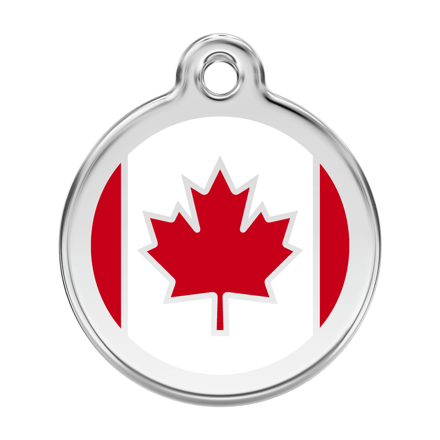 Vue avant - Médaille personnalisée pour chien - Red Dingo - Drapeau canadien - Rouge - Size L