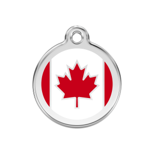 Red Canadian Flag Dog ID Tag Medium